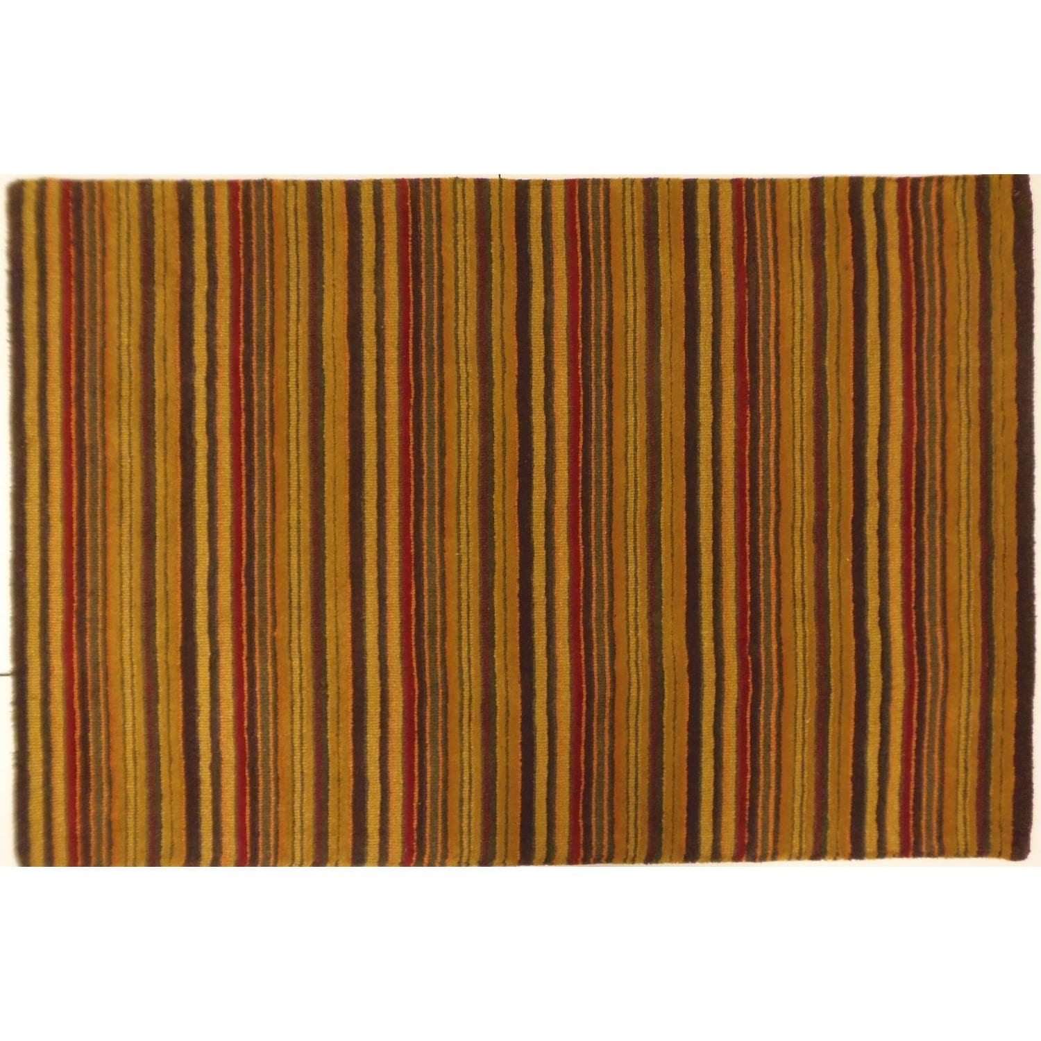 Celebration Wool Striped Chocolate Multi Area Rug (5 X 8)