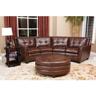 Abbyson Living 'Alexia' Chestnut Brown Sectional And Ottoman With Bonus ...