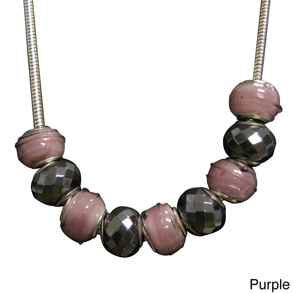 Hematite/ Glass Bead Magnetic Necklace