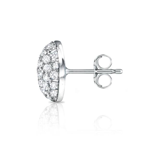 Auriya 14k White Gold 2ct TDW Diamond Pave Ball Earrings
