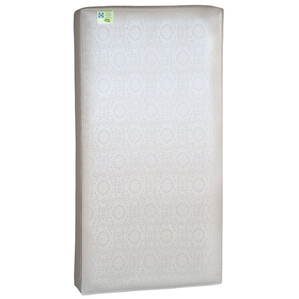 slide 2 of 8, Sealy Soybean Everedge Foam-core Crib Mattress with Waterproof Cover - almond