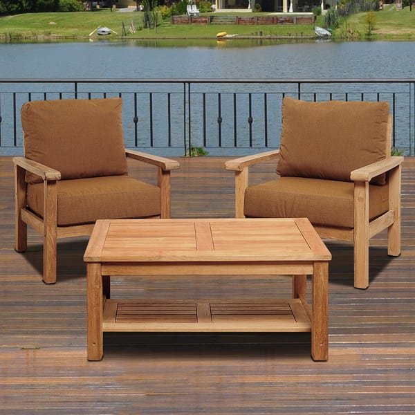 Shop Amazonia Teak San Francisco Deluxe 3 Piece Deep Seating Patio