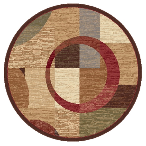 Rhythm 105110 Multi Contemporary Area Rug (5 3 Round)  