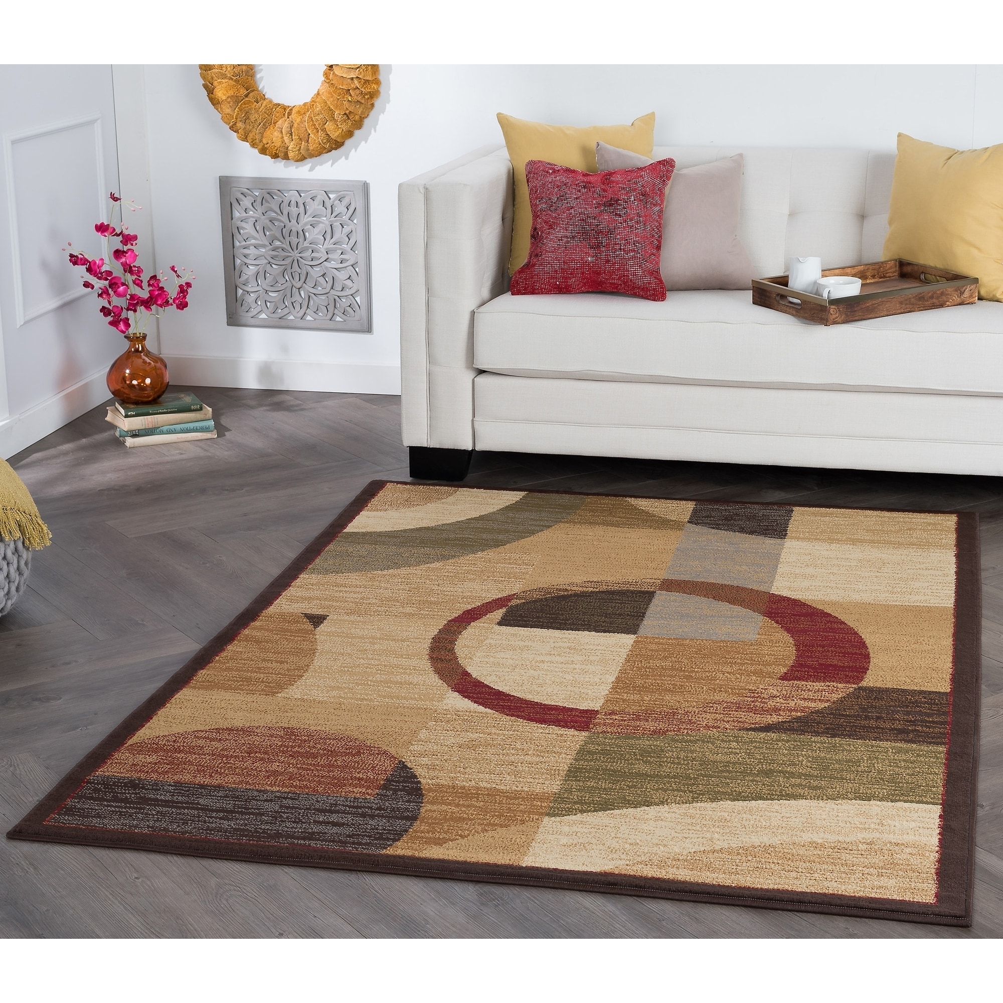 Rhythm 105110 Multi Contemporary Area Rug (93 X 126)