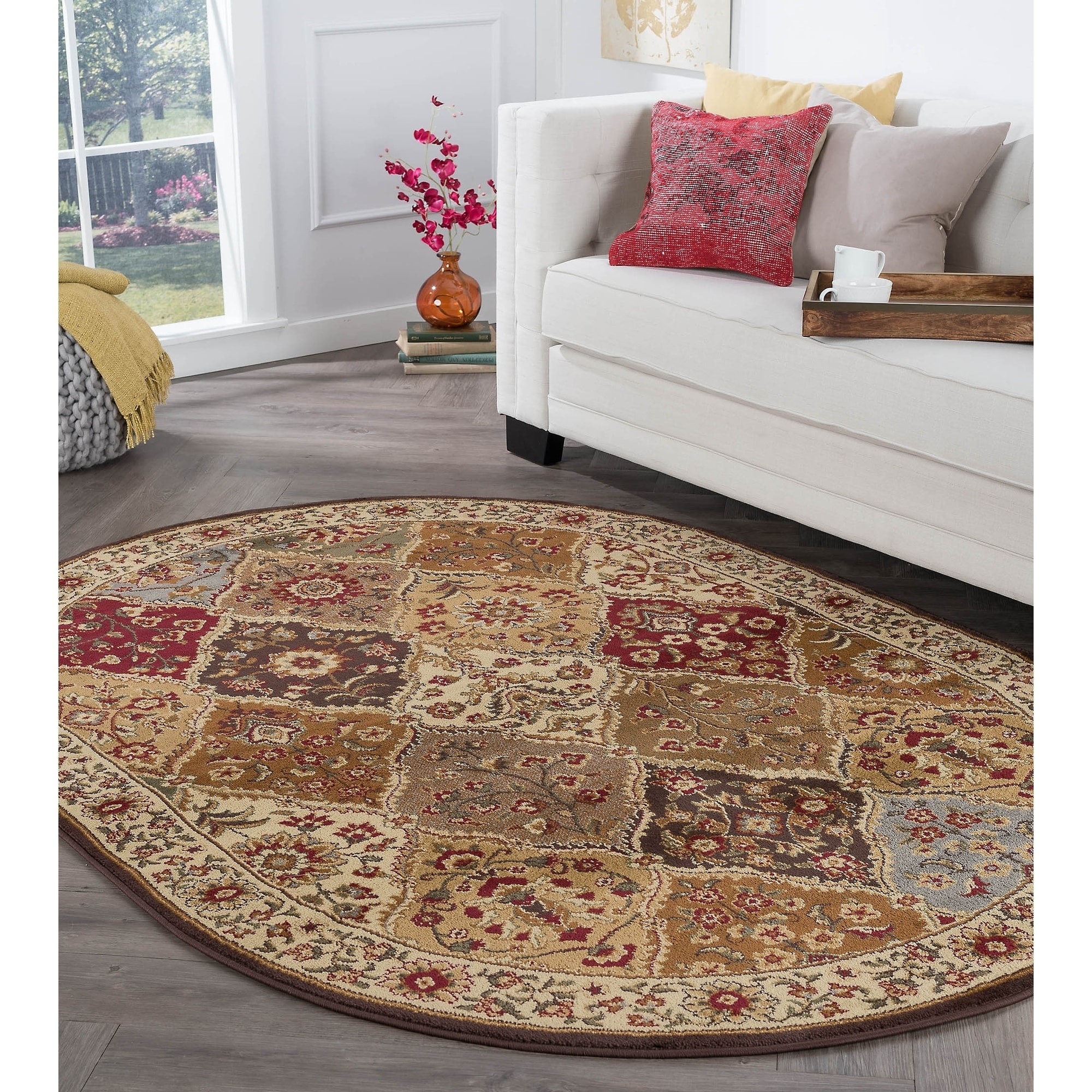 Rhythm 105120 Multi Traditional Area Rug (5 3 X 7 3 Oval)