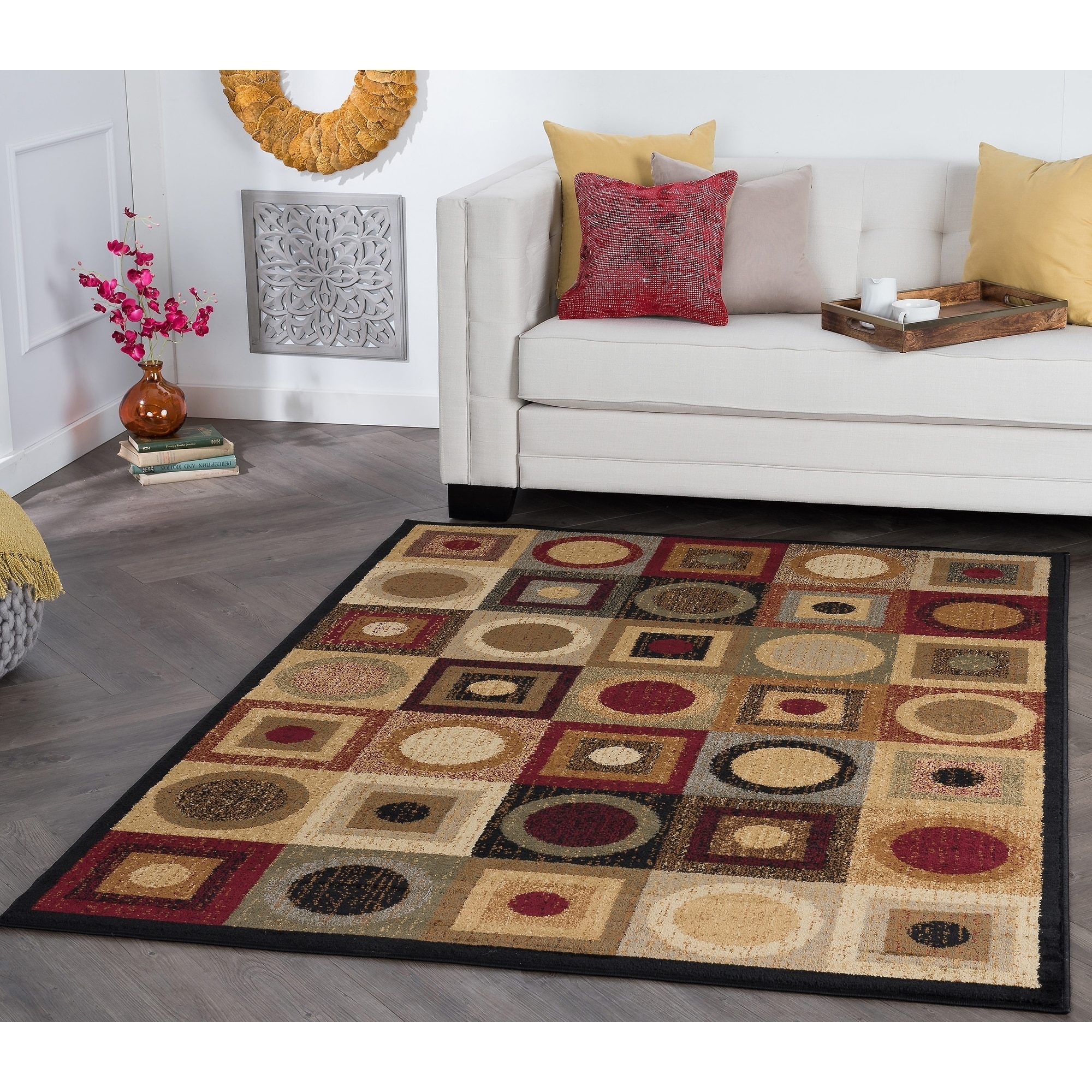 Rhythm 105130 Multi Contemporary Area Rug (9 3 X 12 6)