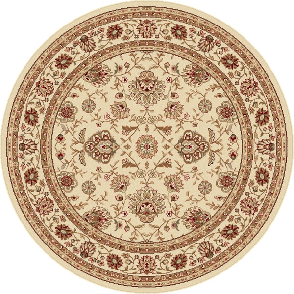 Rhythm 105142 Beige Traditional Area Rug (7 10 Round)  