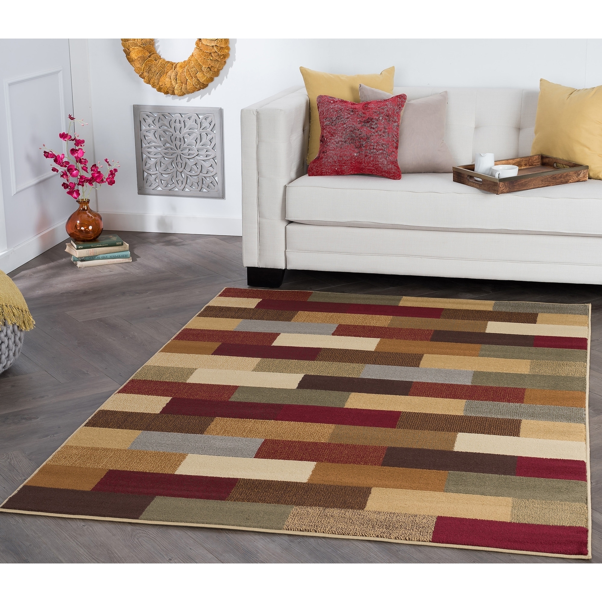 Rhythm 105180 Multi Contemporary Area Rug (9 3 X 126)