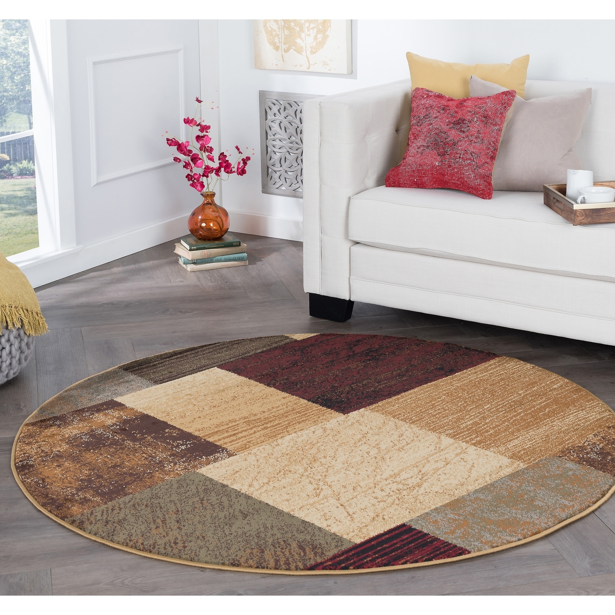 Rhythm 105210 Multi Contemporary Area Rug (53 Round)