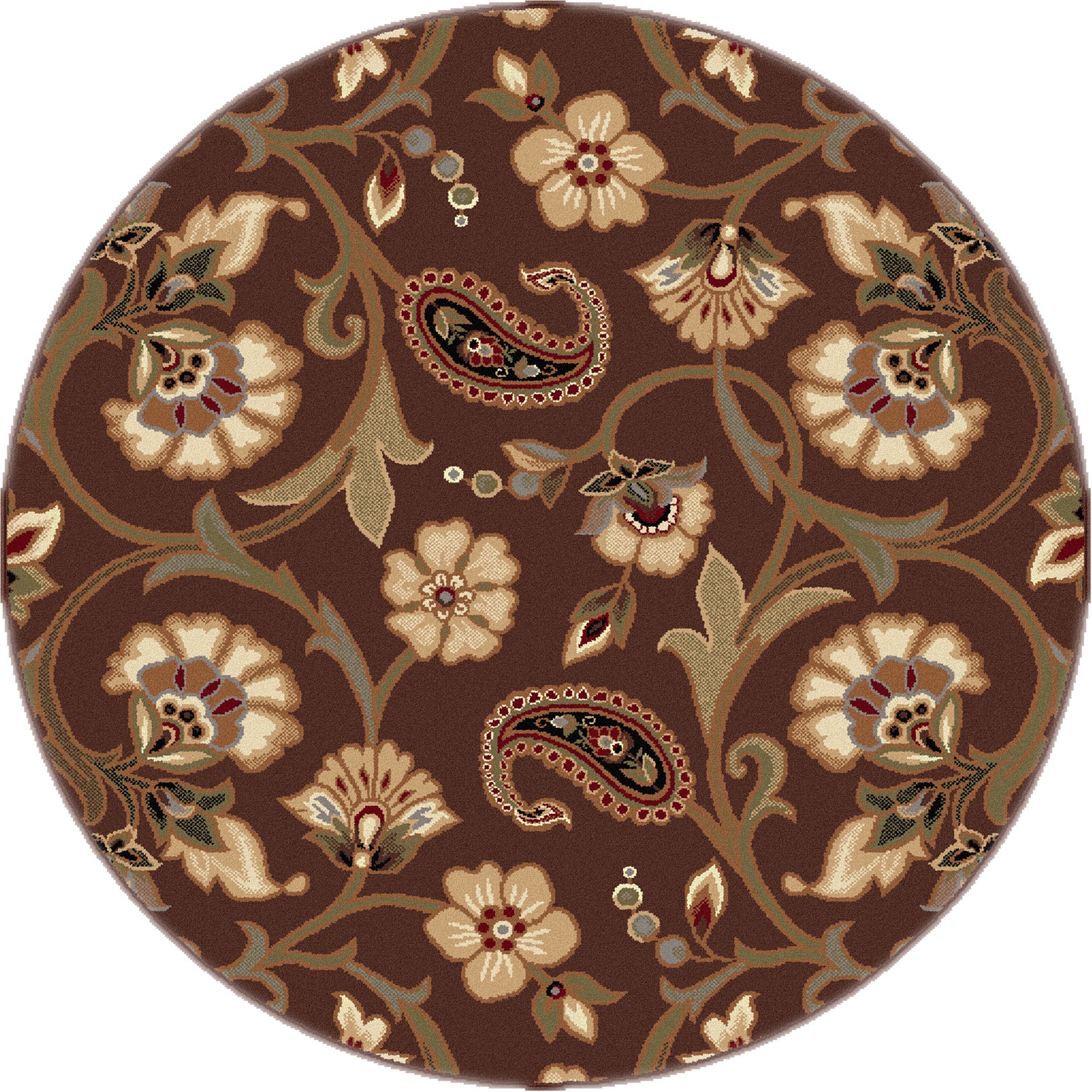 Rhythm 105328 Brown Transitional Area Rug (710 Round)