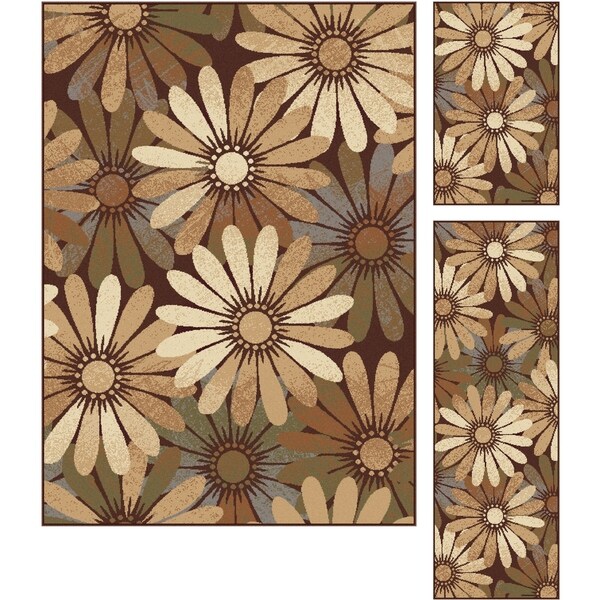 Alise Rhythm Multi 3-piece Contemporary Area Rug Set