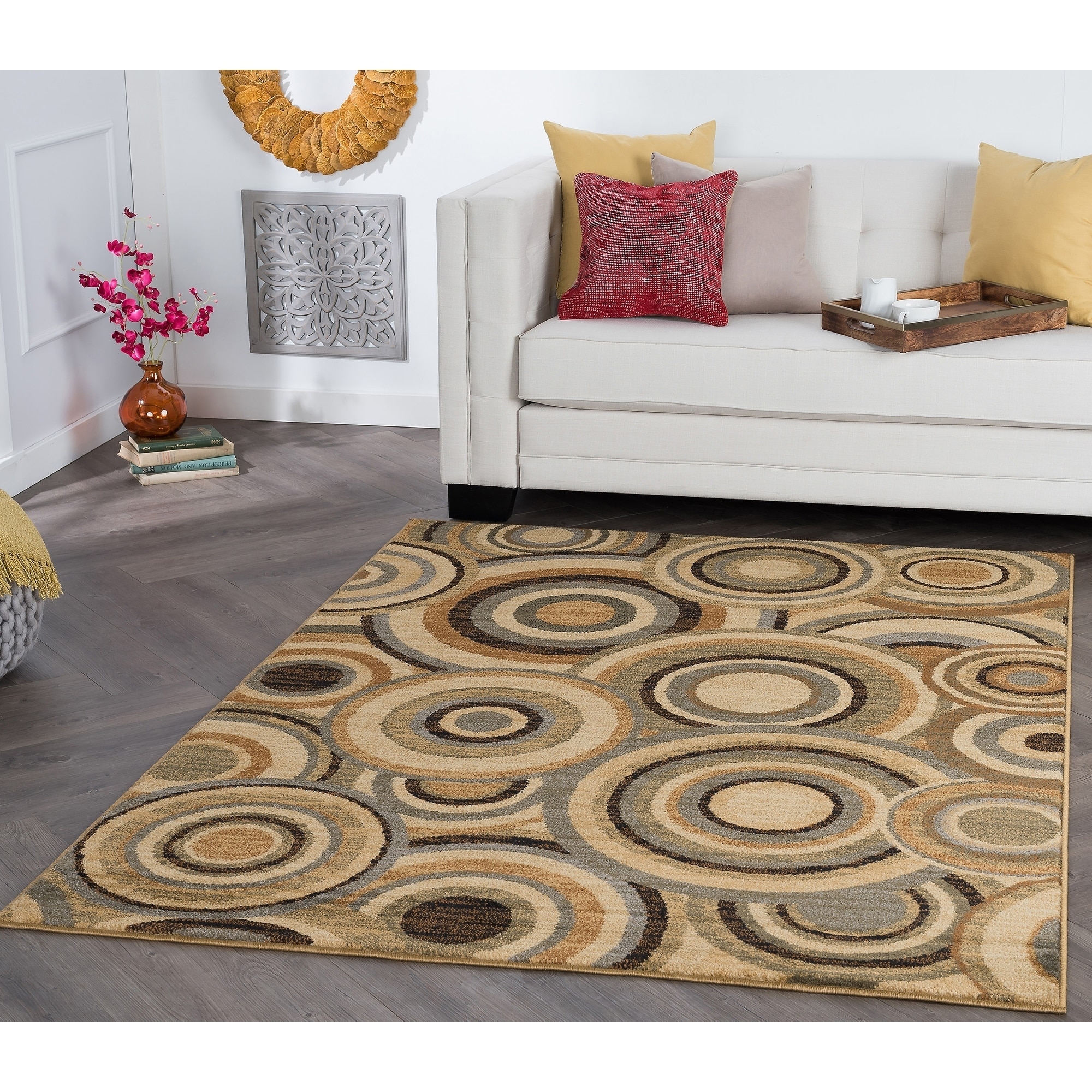 Rhythm 105382 Contemporary Multicolor Area Rug (5 X 7)