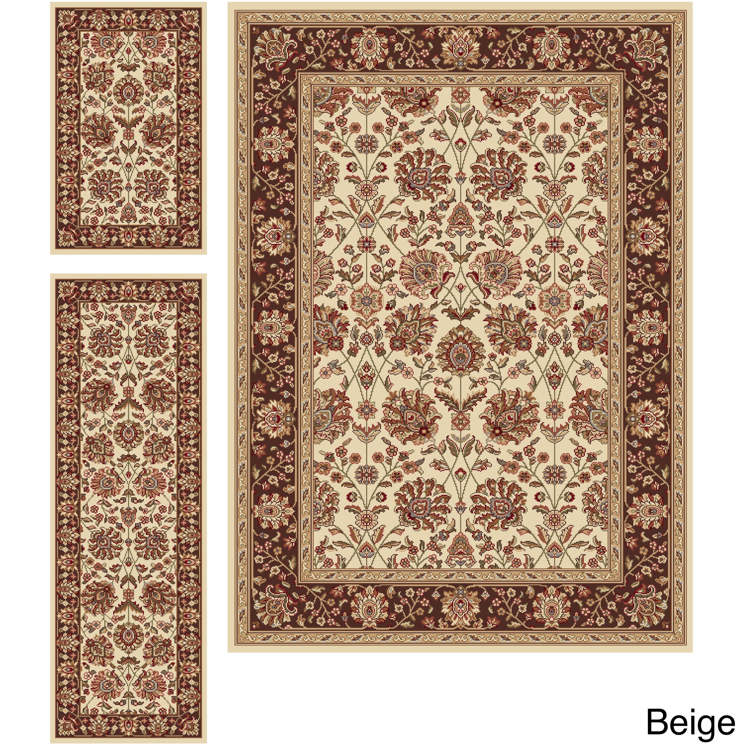 Rhythm 105332 3 piece Transitional Area Rug Set