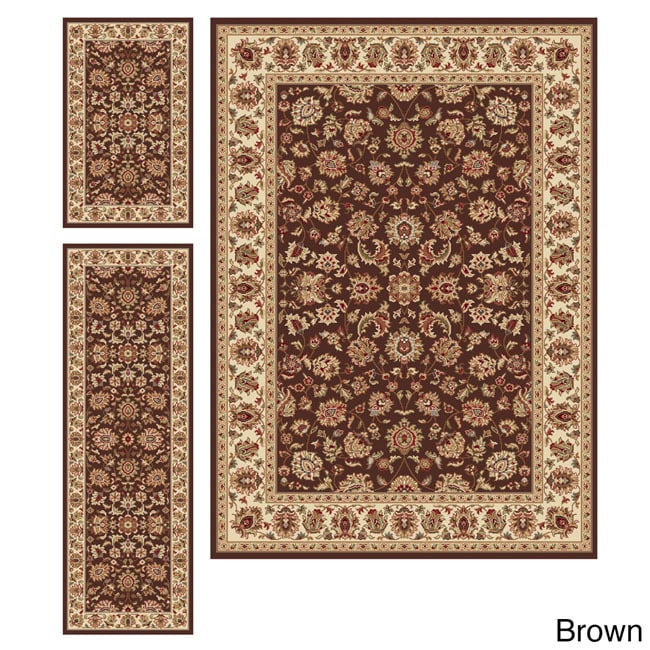 Rhythm 105370 3 piece Traditional Area Rug Set