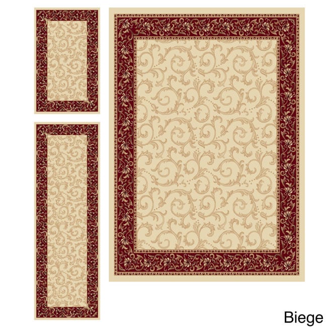 Rhythm 105400 3 piece Transitional Area Rug Set