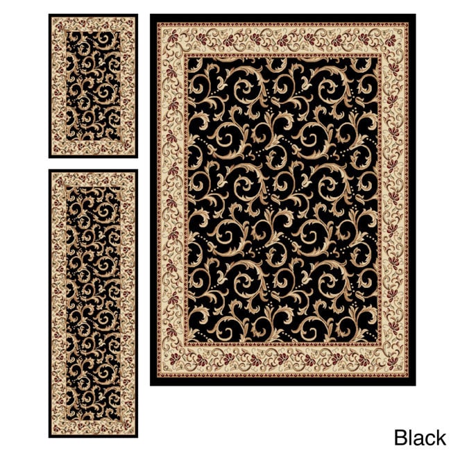 Rhythm 105400 3 piece Transitional Area Rug Set