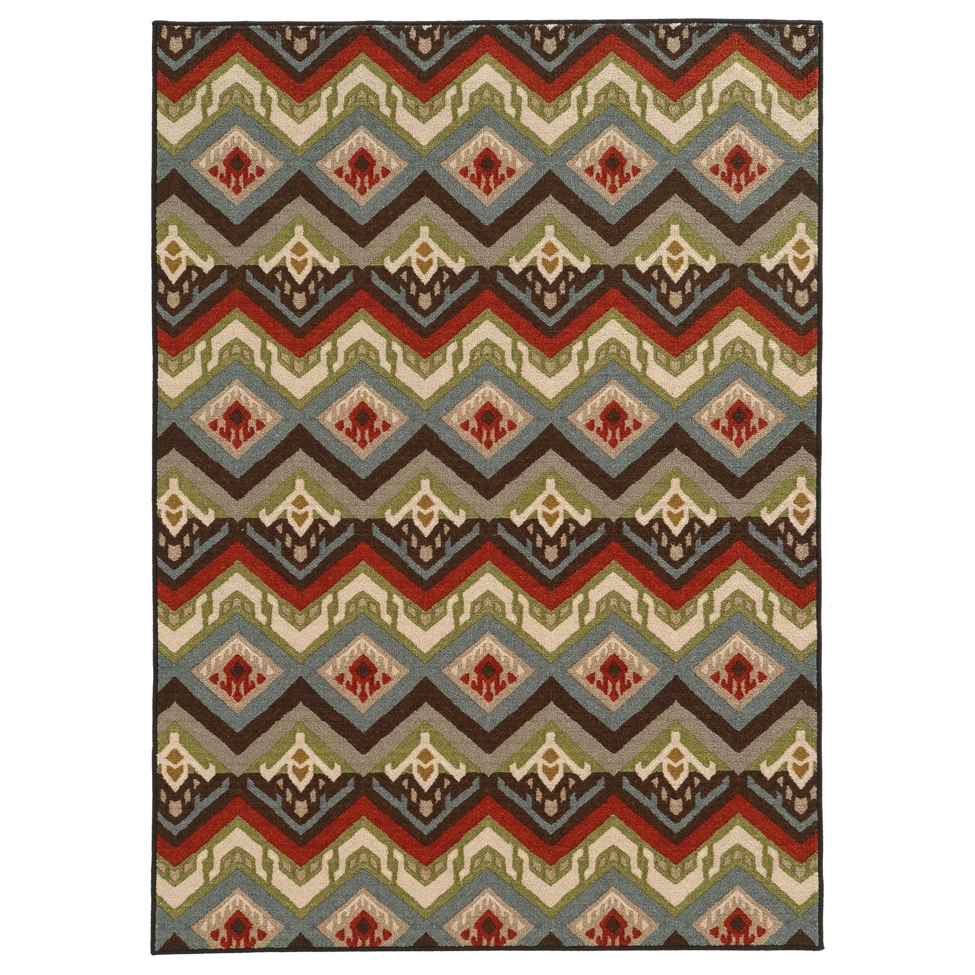 Geometric Tribal Multi Nylon Rug (33 X 55)