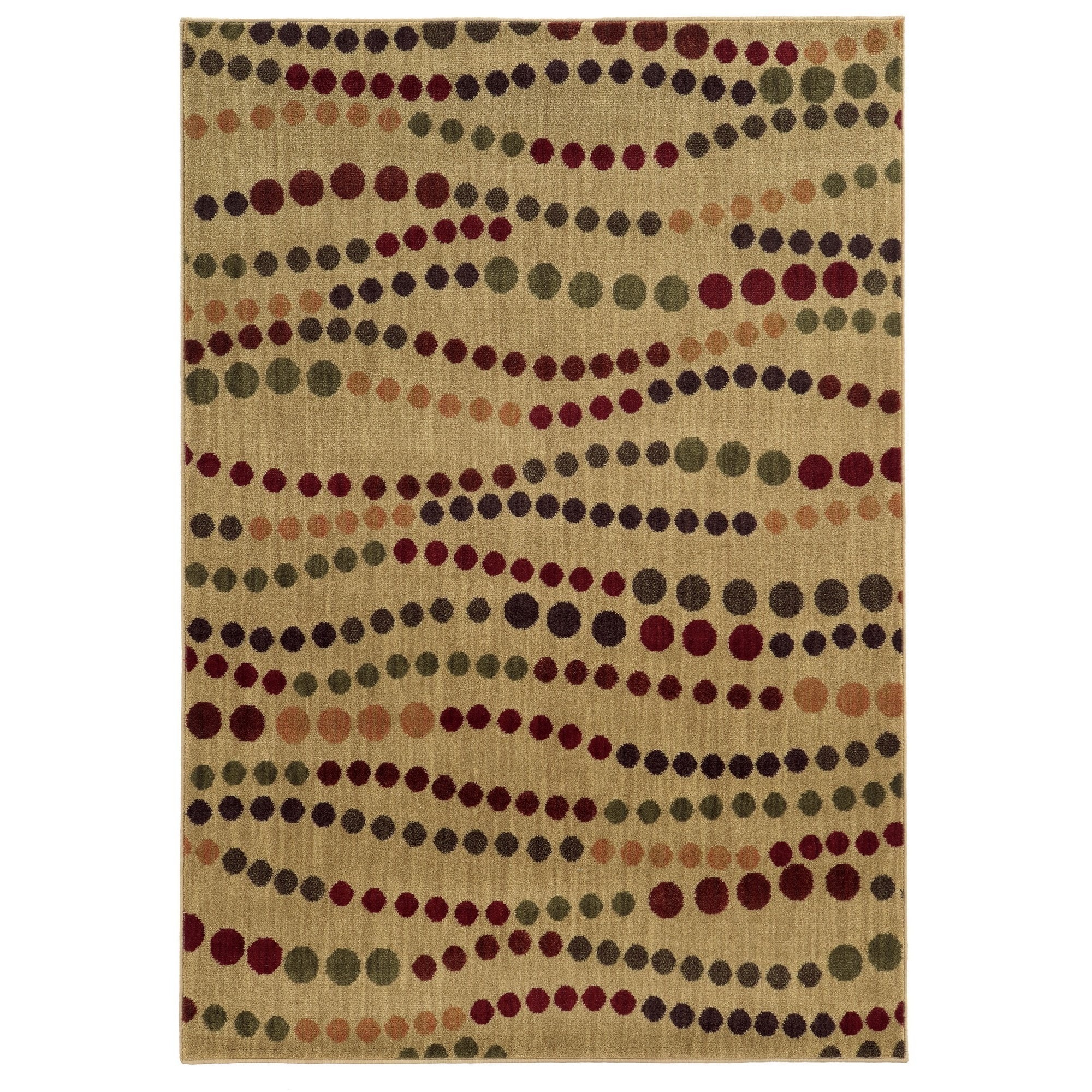 Geometric Dots Beige/ Multi Rug (33 X 55)