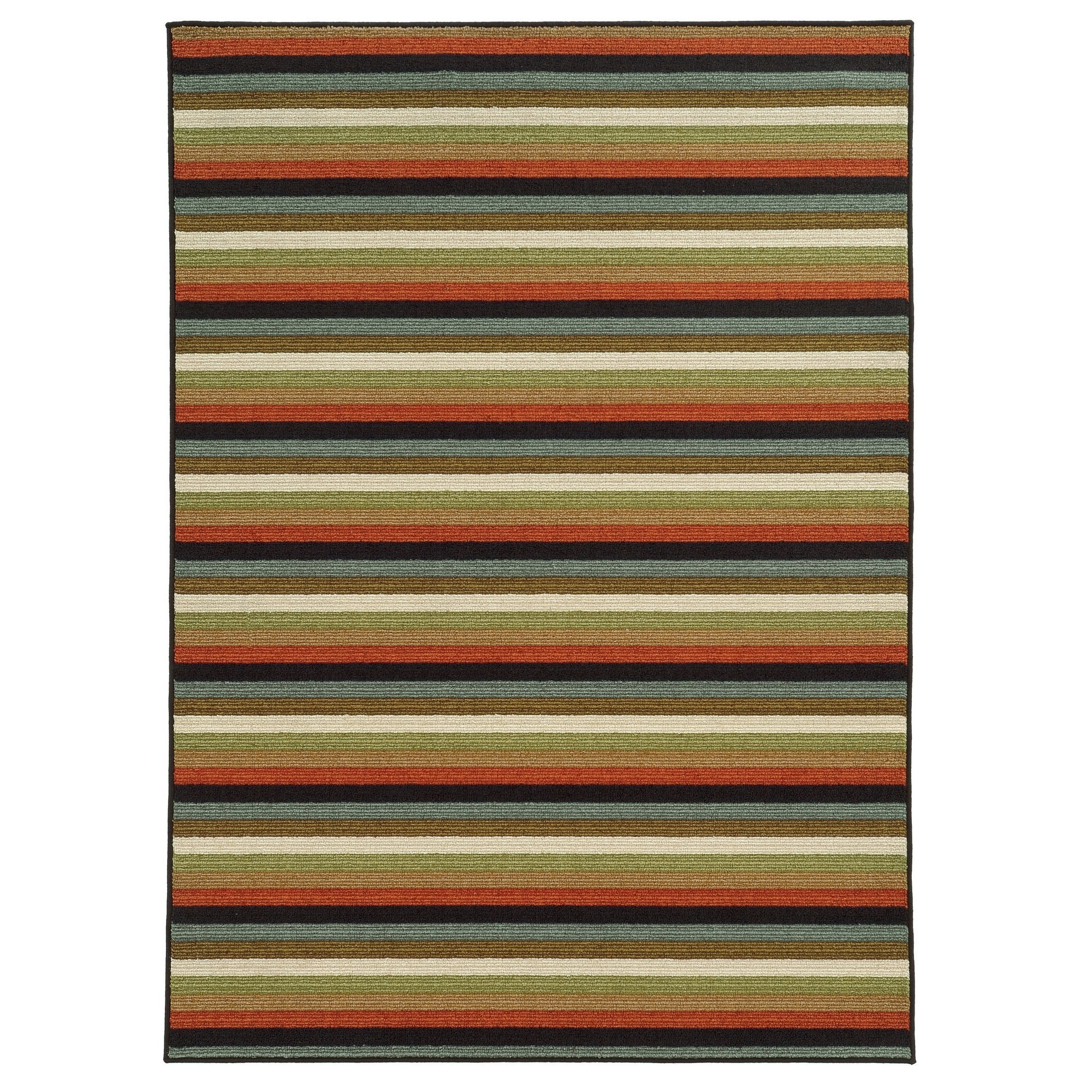 Loop Pile Casual Stripe Multi Nylon Rug (67 X 93)