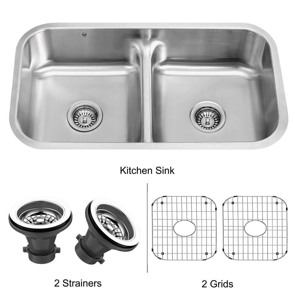 Vigo 32 inch Undermount 18 gauge Stainless Steel Double bowl Kitchen Sink