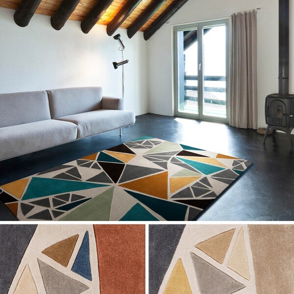 Hand-Tufted Barton Contemporary Abstract Area Rug (2' x 3')