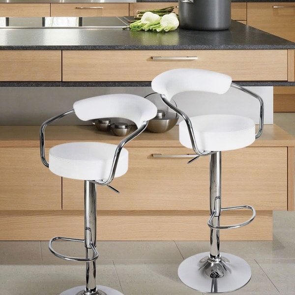 Modern Adjustable Hydraulic Lift Barstool Chair (Set of 2)
