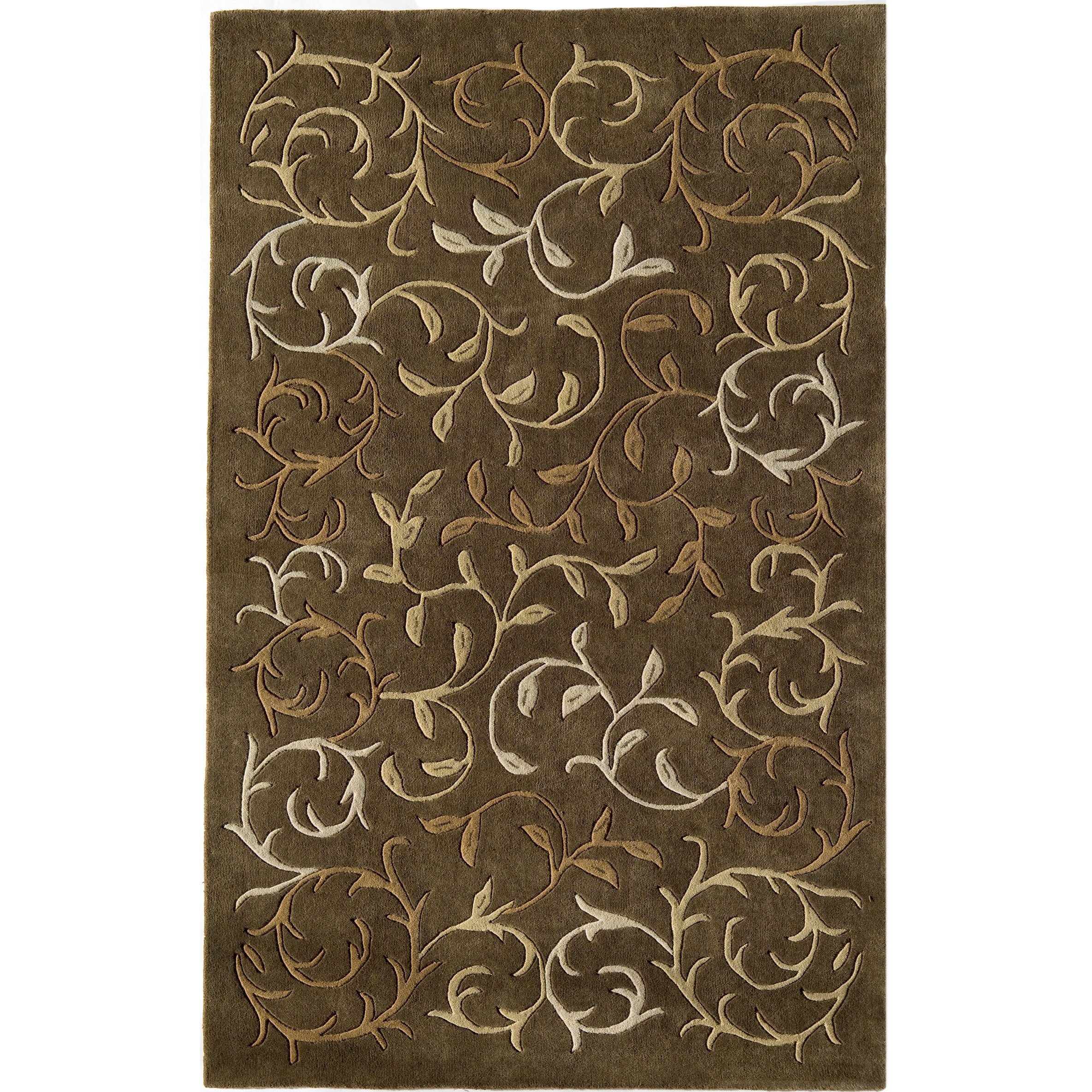 Pacific Brown Harvest Premium Wool Area Rug (5 X 8)