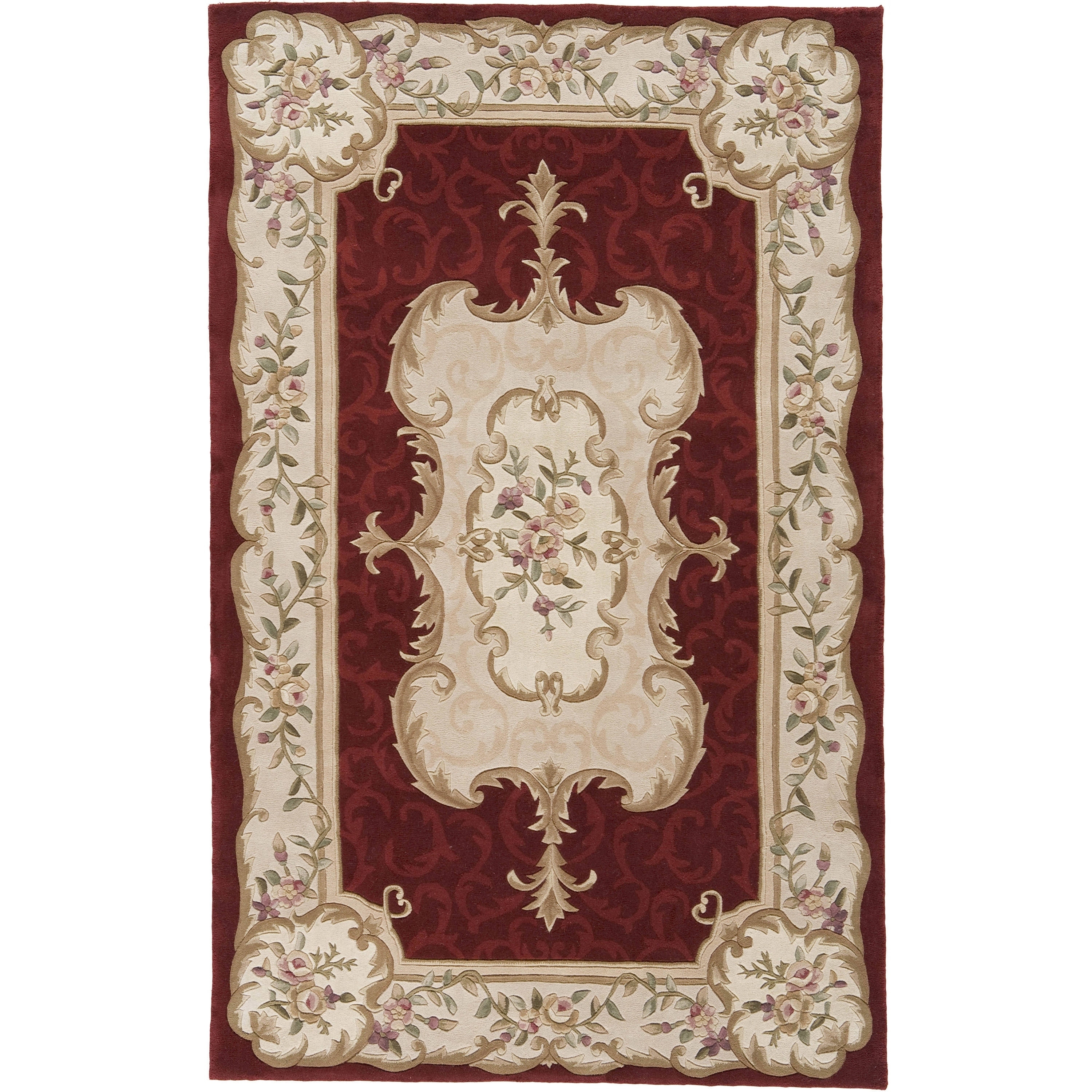 Rugs America Corp Renaissance Burgundy Premium Wool Area Rug (8 X 11) Burgundy Size 86 x 12