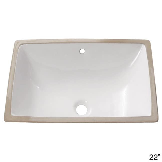 White Vitreous China Undermount Bathroom Sink