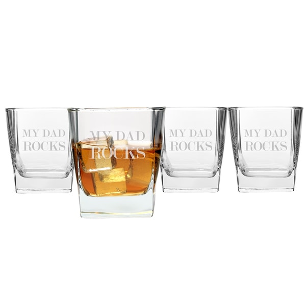 My Dad Rocks Glasses (Set of 4)   Shopping