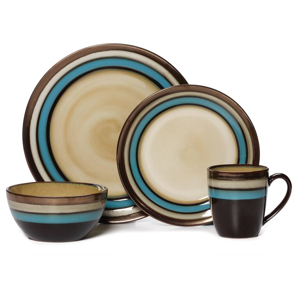 Gourmet Basics by Mikasa Spector Blue 16-piece Dinnerware Set