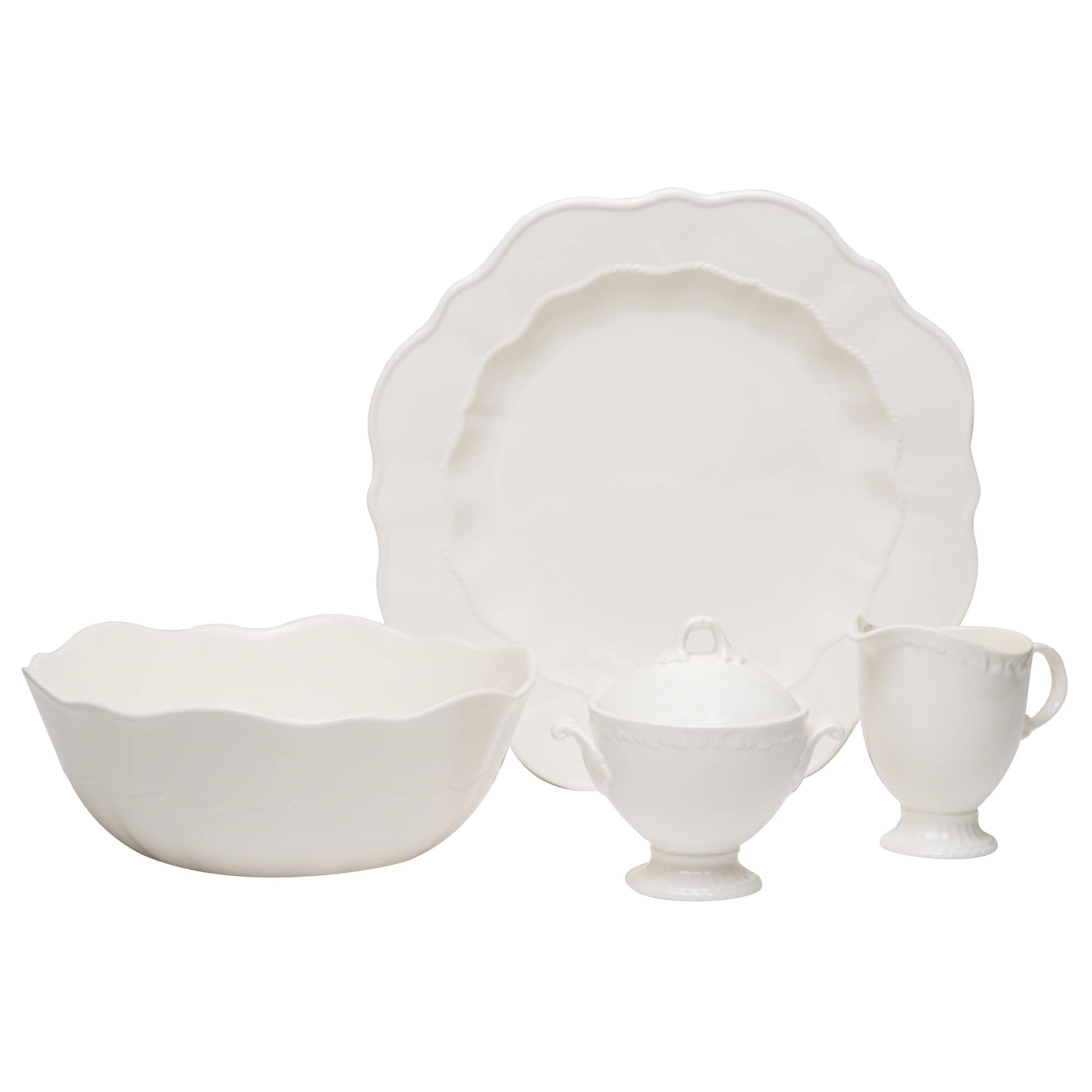 Red Vanilla Country Estate White 5 piece Serving Set