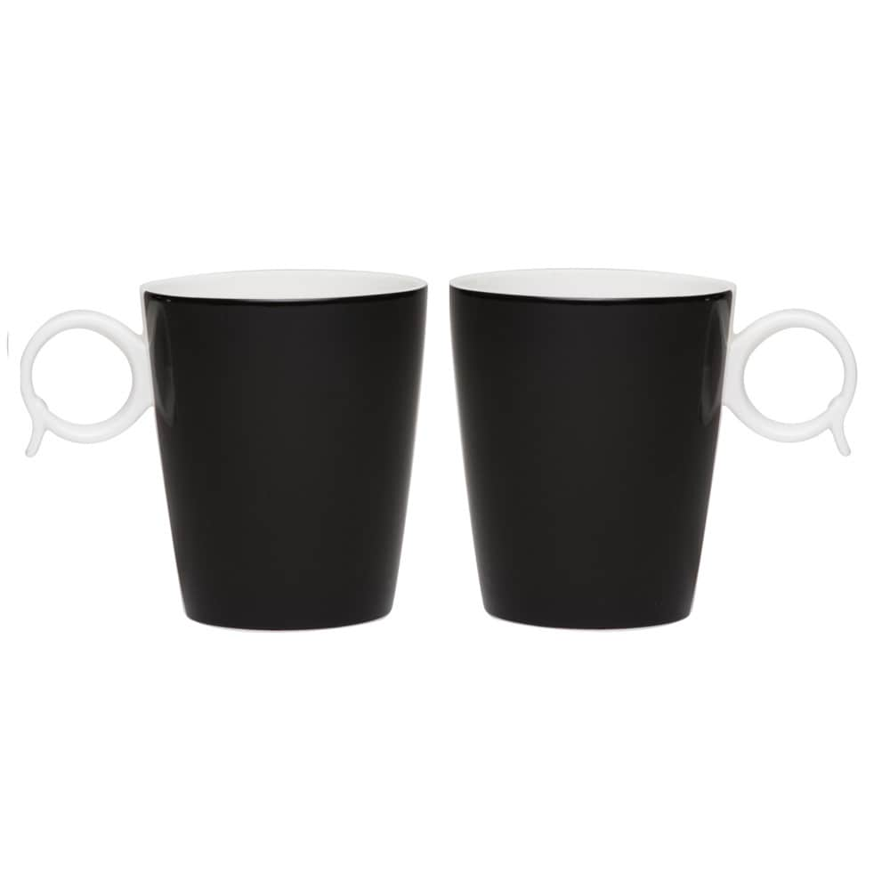 Red Vanilla Freshness Bandy Black 12 ounce Mugs (set Of 2)