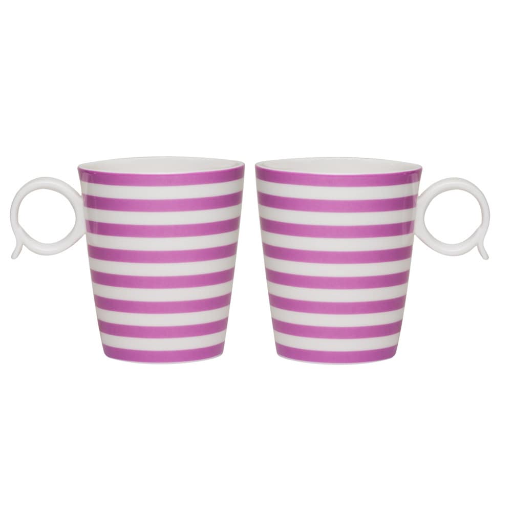 Red Vanilla Freshness Violet Lines 12 ounce Mugs (set Of 2)