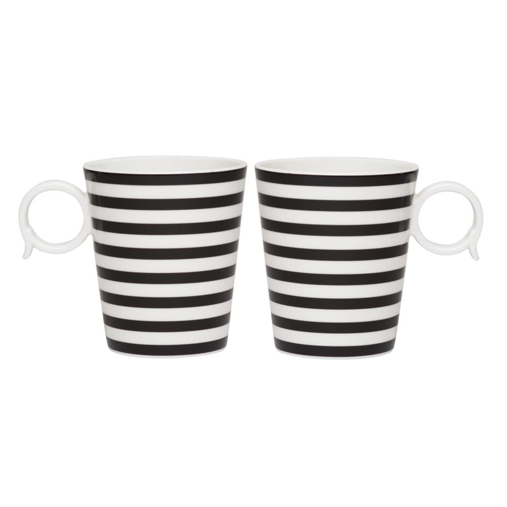 Red Vanilla Freshness Black Lines 12 ounce Mugs (set Of 2)