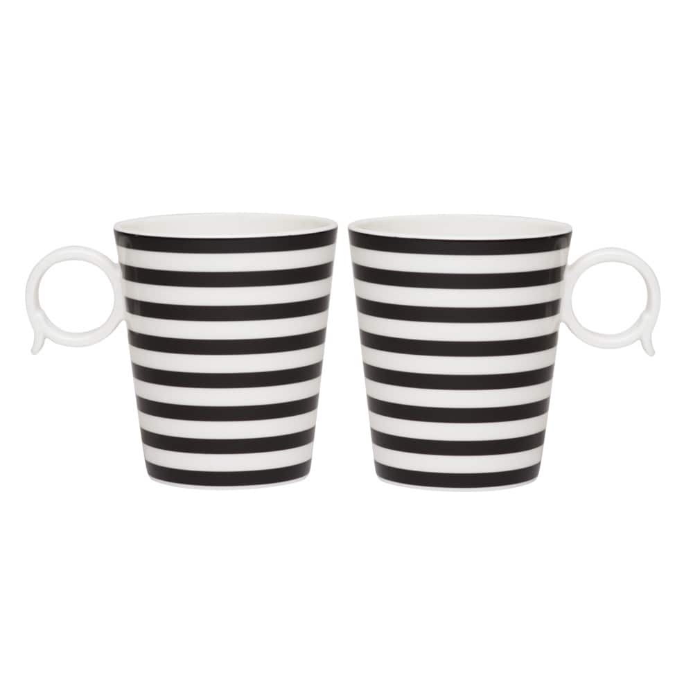 Red Vanilla Freshness Mix & Match Black Lines 12-ounce Mugs (Set of 2)