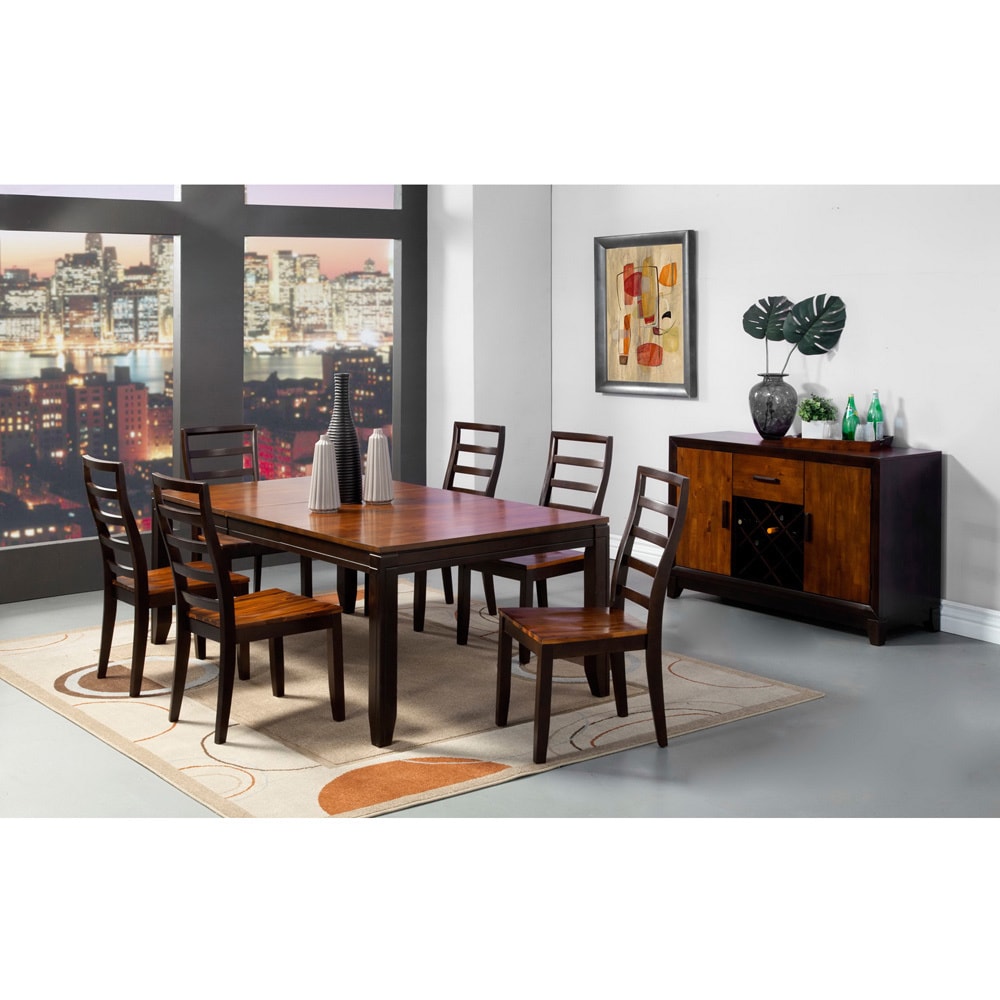 Furniture Of America Furniture Of America Isa Acacia/ Espresso 7 piece Extending Dining Set Espresso Size 7 Piece Sets