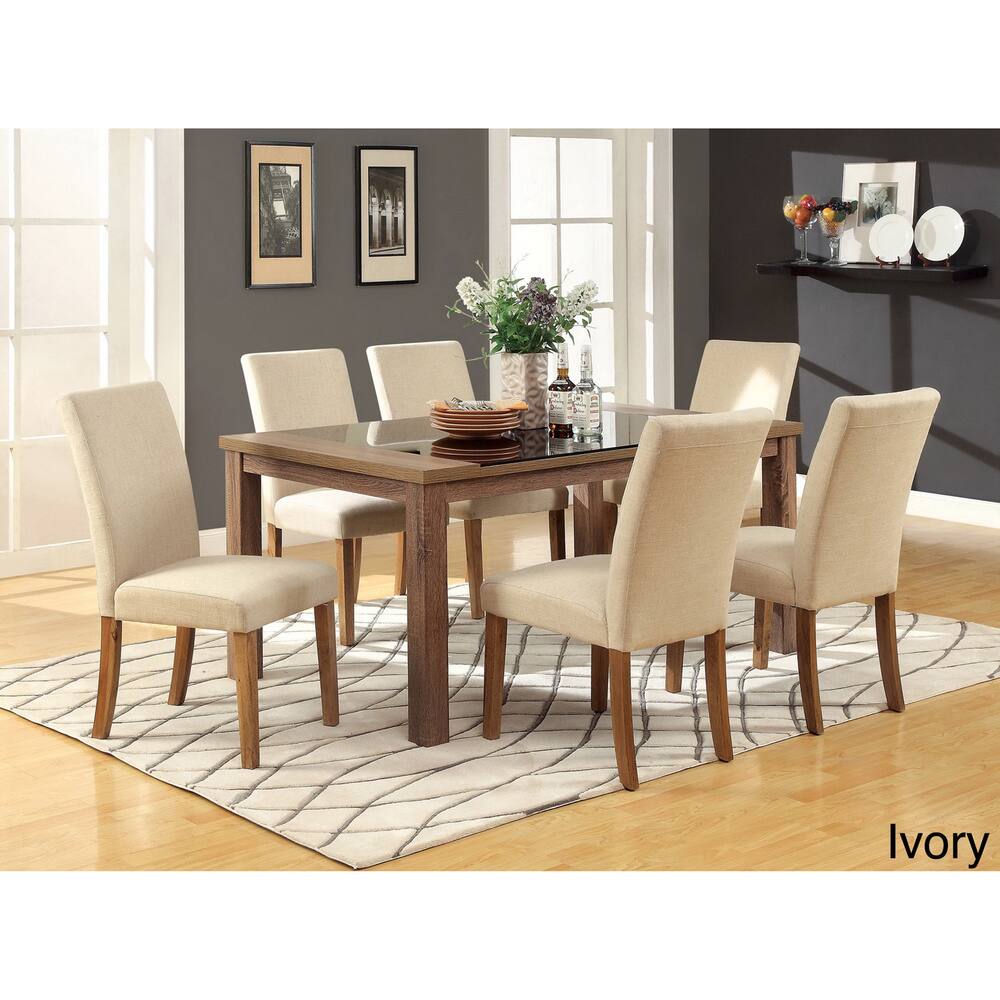 Furniture Of America Sundrey Transitional Light Oak 7-piece Contemporary Dining Set
