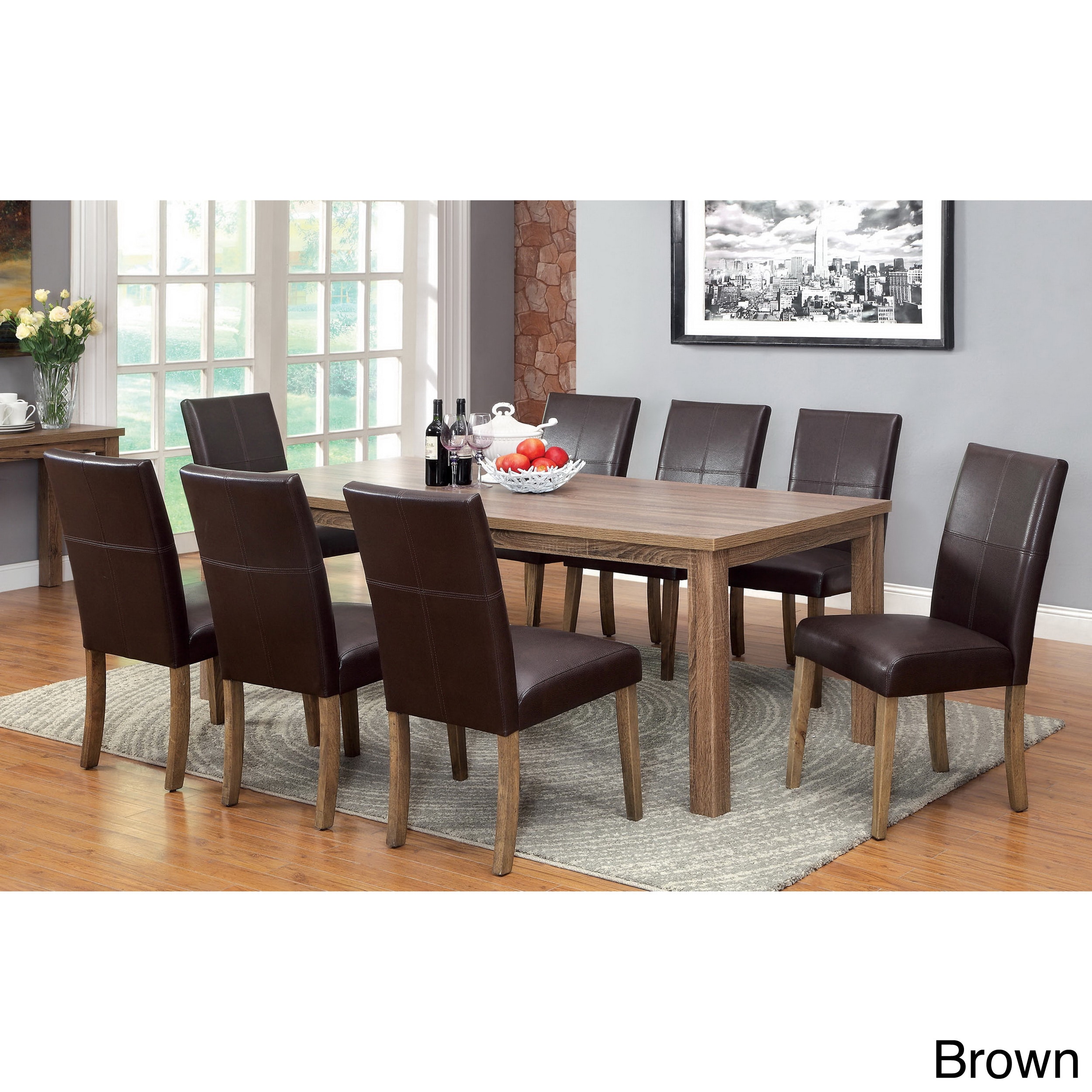 Furniture Of America Furniture Of America Sorine 9 piece Light Oak Dining Set Brown Size 9 Piece Sets