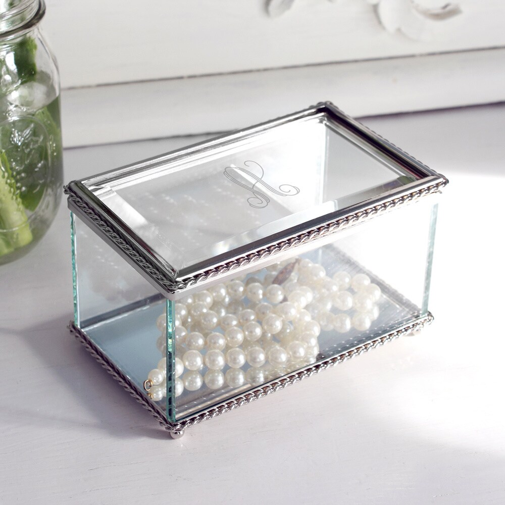 Shop Personalized Beveled Glass Jewelry Box 3 x 5 x 3.5 Free