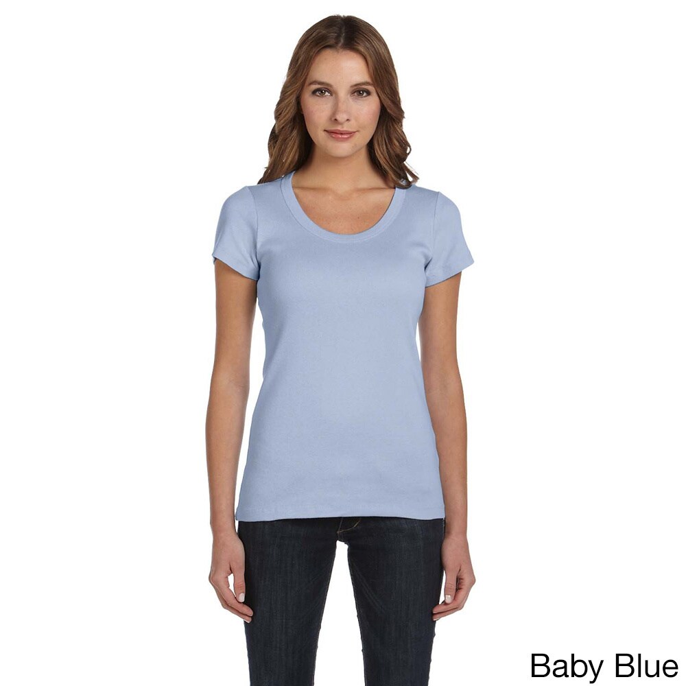 Bella Bella Womens Scoop Neck T shirt Blue Size XXL (18)