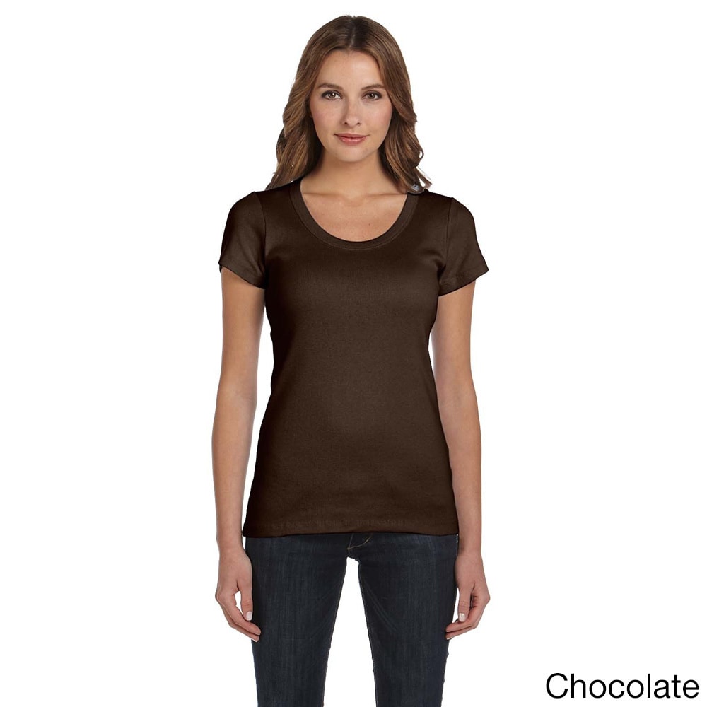 Bella Bella Womens Scoop Neck T shirt Brown Size XXL (18)