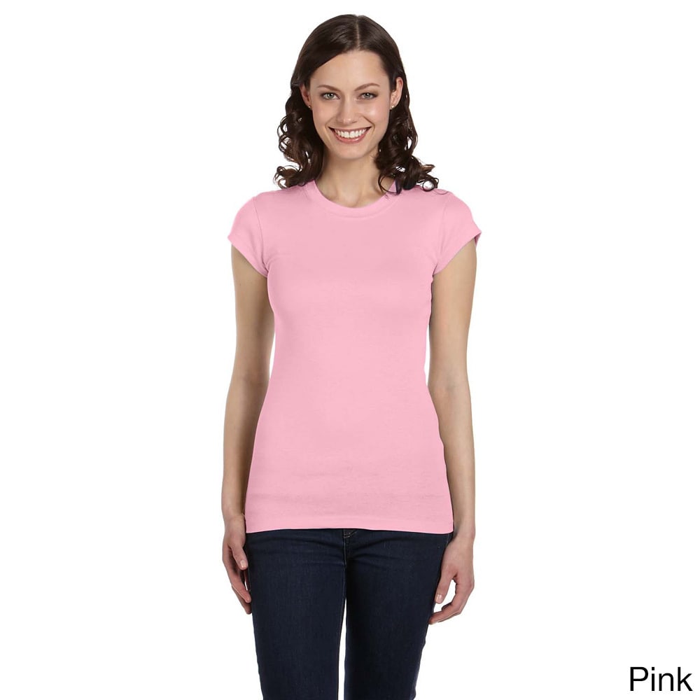 Bella Bella Womens Longer Length Crew Neck T shirt Pink Size M (8  10)