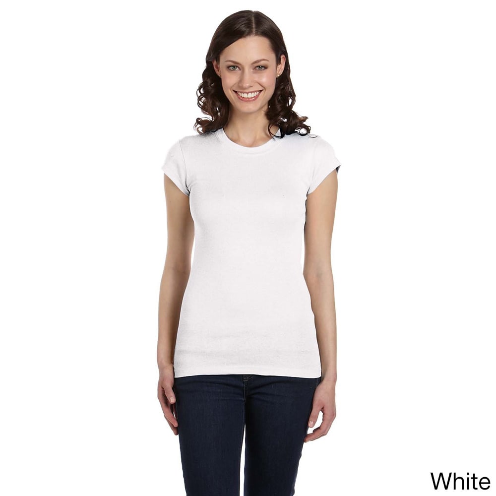 Bella Bella Womens Longer Length Crew Neck T shirt White Size M (8  10)