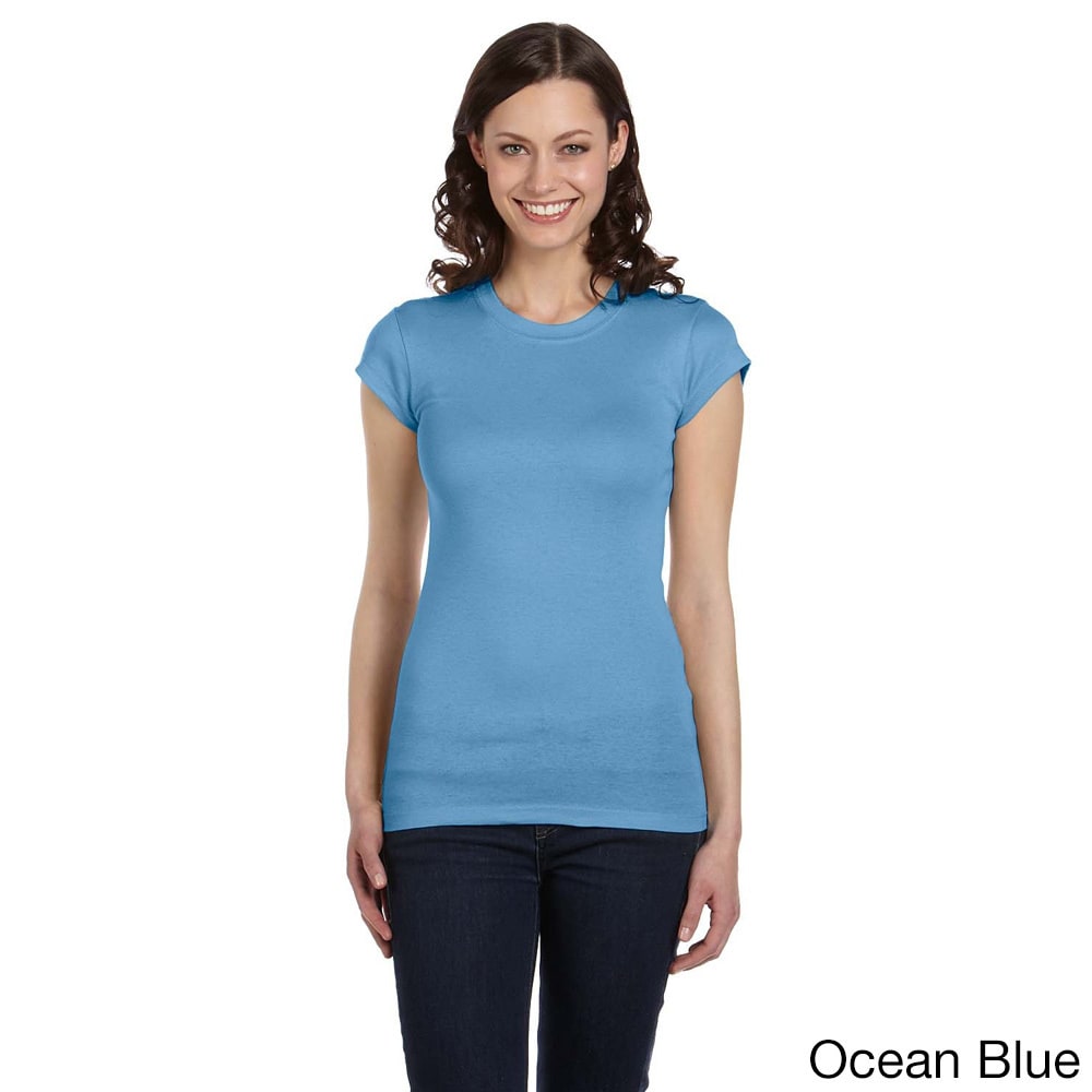 Bella Bella Womens Longer Length Crew Neck T shirt Blue Size M (8  10)