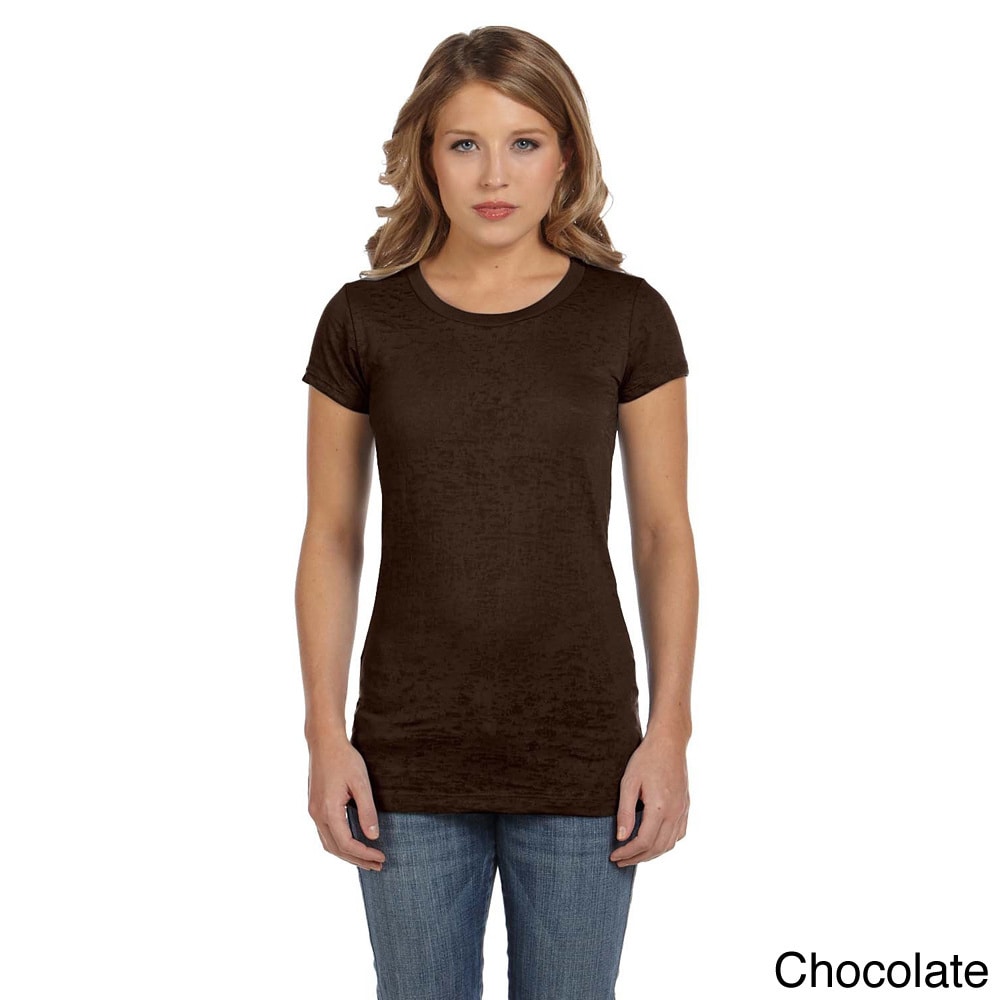 Bella Bella Womens Bernadette Burnout Crew Neck T shirt Brown Size XXL (18)