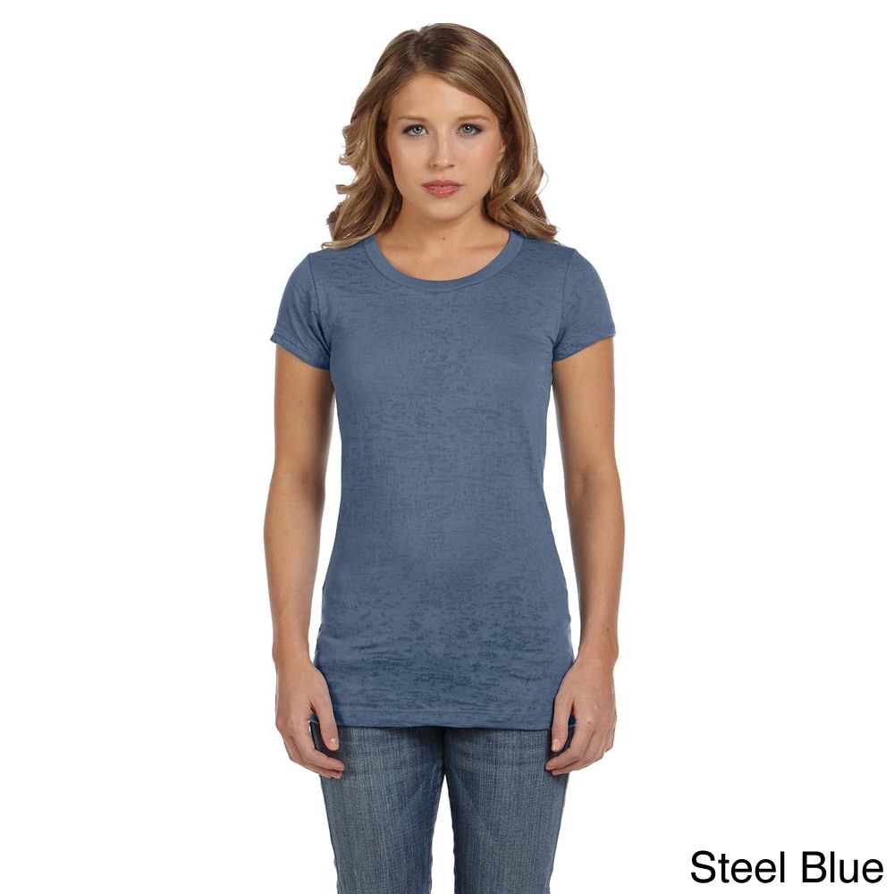 Bella Bella Womens Bernadette Burnout Crew Neck T shirt Blue Size XXL (18)