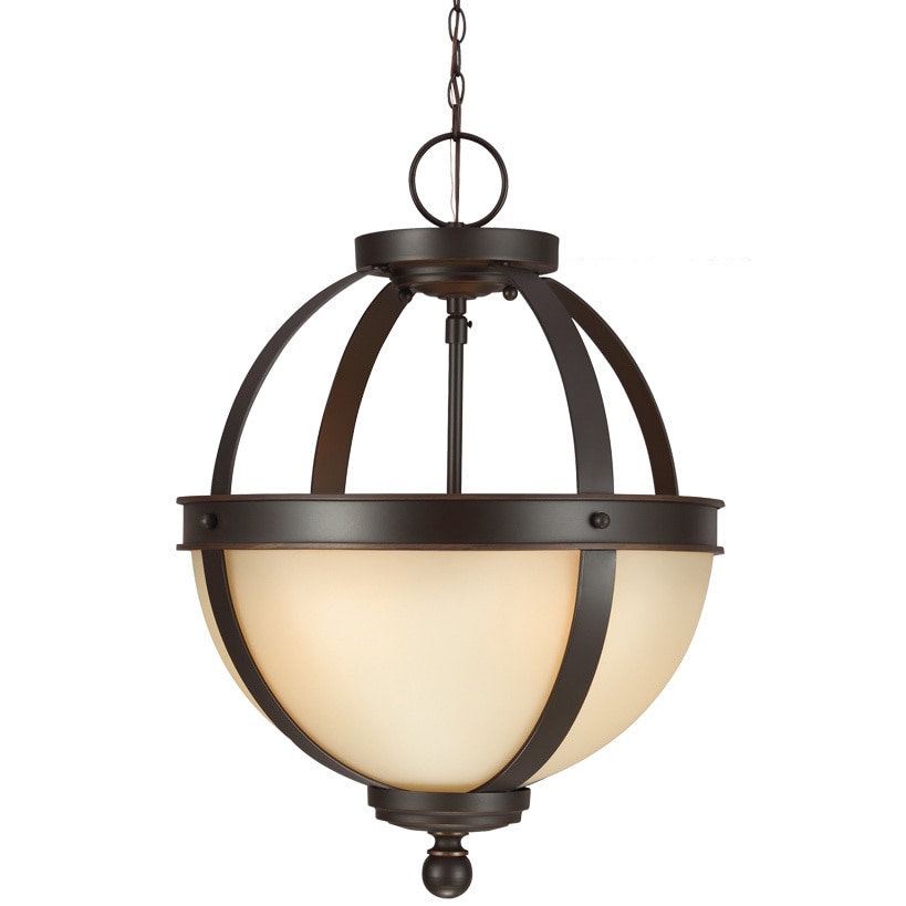 Sfera 2 light Semi flush Convertible Autumn Bronze Pendant With Cafe Tint Glass