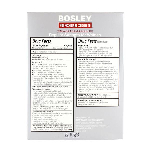 Shop Bosley Women S 2 Ounce Hair Regrowth Treatment Free