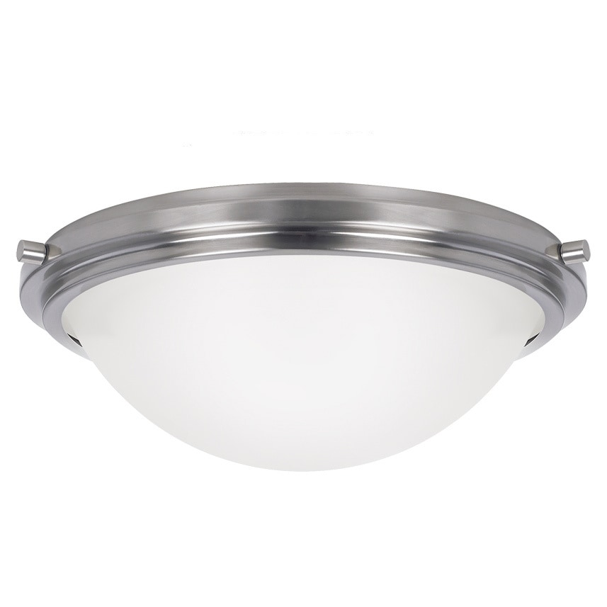 Winnetka 3 light Brushed Nickel Ceiling Flush Mount With Satin Etched Glass